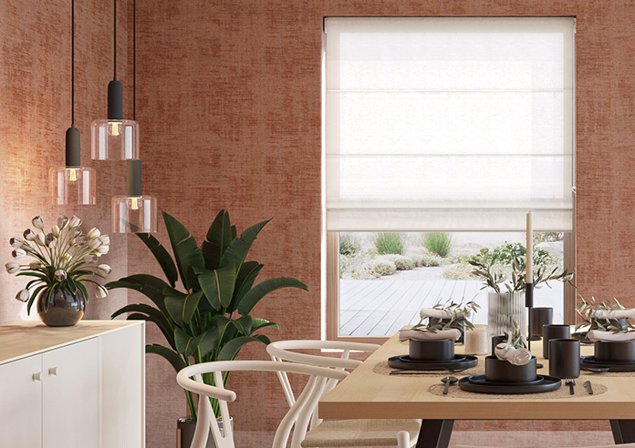 Gemstone Voile, White - Roman Blind - Image 3
